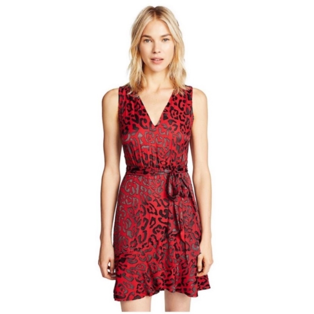 Alice + Olivia Red and Black Mini Dress